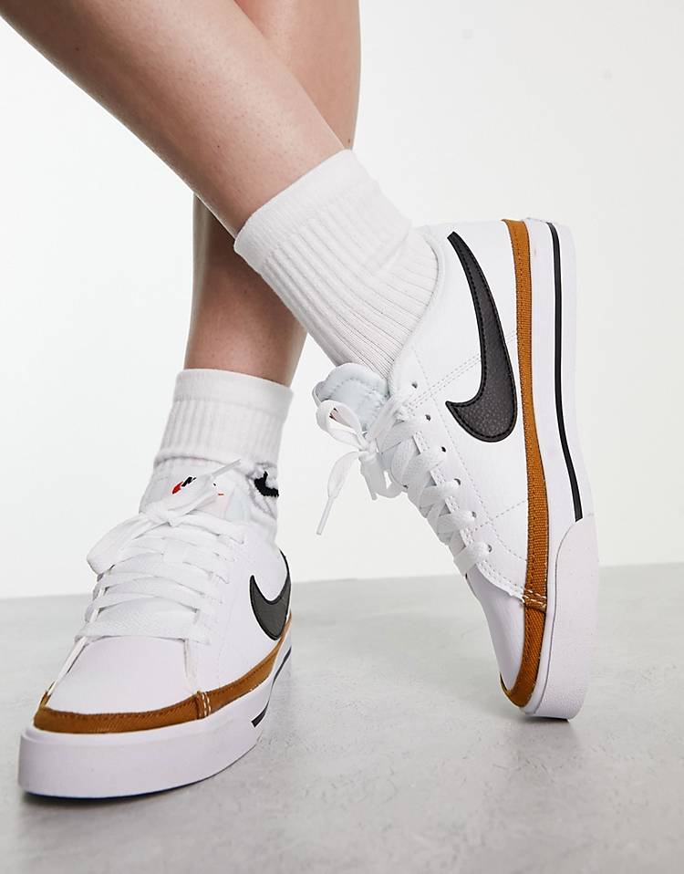 Nike Court Legacy sneakers in white and black